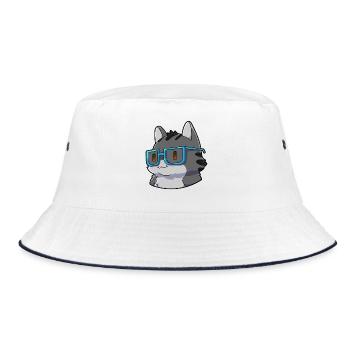  Mathe Katze Nerd - Bucket Hat - Weiß/Navy - Vorne