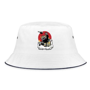  Catzilla Monsterkatze - Bucket Hat - Weiß/Navy - Vorne