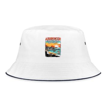 City Welcome To Aberdeen Scotland Novelty For - Bucket Hat - Weiß/Navy - Vorne