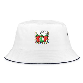 Team Elf Festliche Lichter - Bucket Hat - Weiß/Navy - Vorne