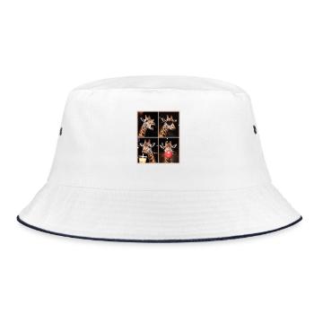 Giraffen Giraffe - Bucket Hat - Weiß/Navy - Vorne