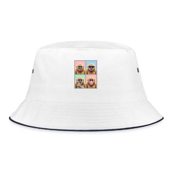 Gibbons Gibbon - Bucket Hat - Weiß/Navy - Vorne