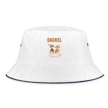 Dackel Machen Mich Glücklich Du Nicht So Sehr - Bucket Hat - Weiß/Navy - Vorne