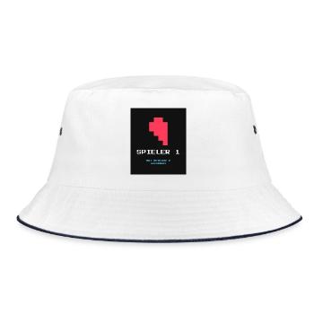 Gamer 2 - Bucket Hat - Weiß/Navy - Vorne