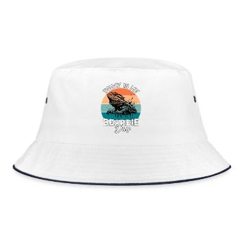 Bartagame - Bucket Hat - Weiß/Navy - Vorne