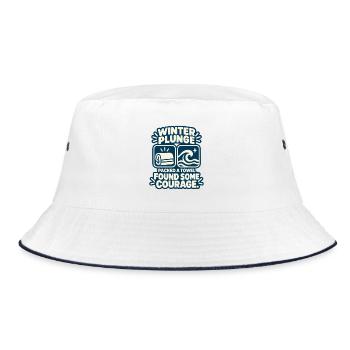 Winter Sprung Kaltwasser-challenge Schwimmfinisher - Bucket Hat - Weiß/Navy - Vorne