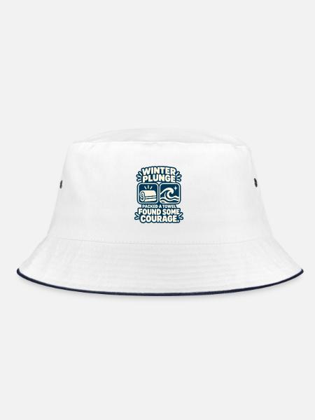 Winter Sprung Kaltwasser-challenge Schwimmfinisher - Bucket Hat - Weiß/Navy