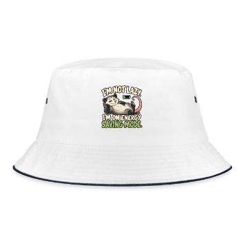 Ich bin nicht faul Energiesparmodus - Bucket Hat - Weiß/Navy - Vorne