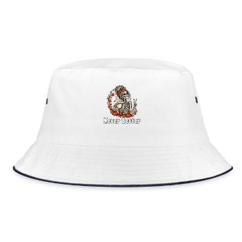Noch nie besser Halloween mit unordentlichem Brötchen-Skelett - Bucket Hat - Weiß/Navy - Vorne