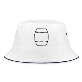 Fass handgezeichnet - Bucket Hat - Weiß/Navy - Vorne