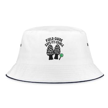 Pilzsammler – Field Guide Says It's Edible - Bucket Hat - Weiß/Navy - Vorne