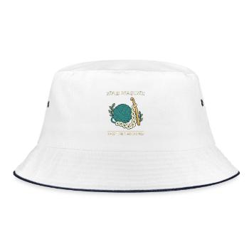 Häkeln Eine Masche Nach Der Anderen - Bucket Hat - Weiß/Navy - Vorne