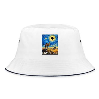 Ägypten Mondfinsternis 2027 - Bucket Hat - Weiß/Navy - Vorne