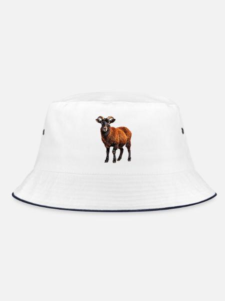 Kamerunschaf - Bucket Hat - Weiß/Navy