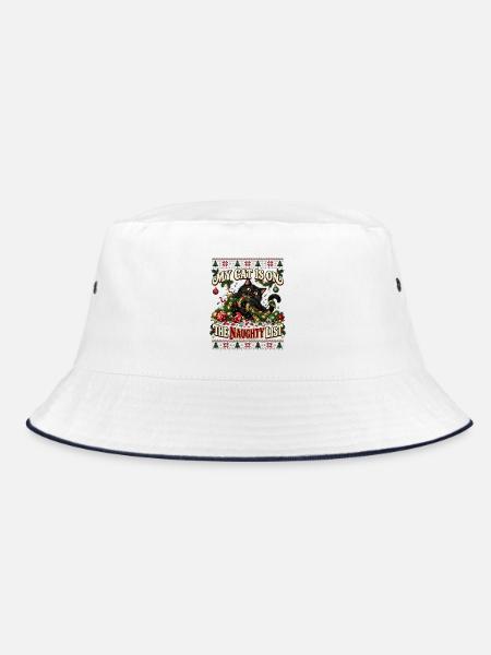 My Cat Is On The Naughty List - Bucket Hat - Weiß/Navy