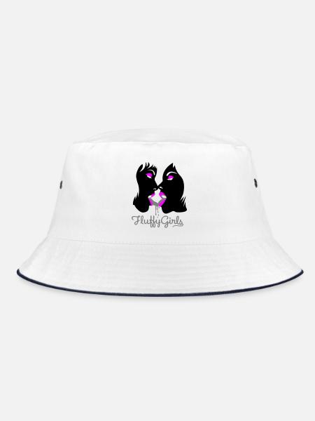 fluffy girls - Bucket Hat - Weiß/Navy - Vorne
