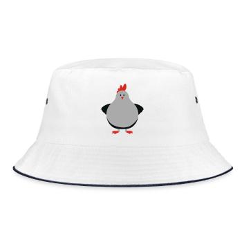 fat chick - Bucket Hat - Weiß/Navy - Vorne