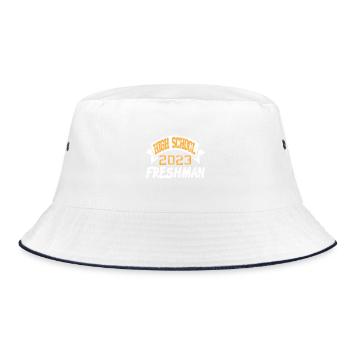 High School Freshman Class of 2023 Student - Bucket Hat - white/navy - Front