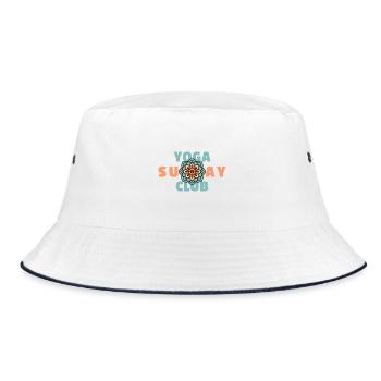 Yoga Sunday Club – Lotus Yoga Zen Mode - Bucket Hat - white/navy - Front