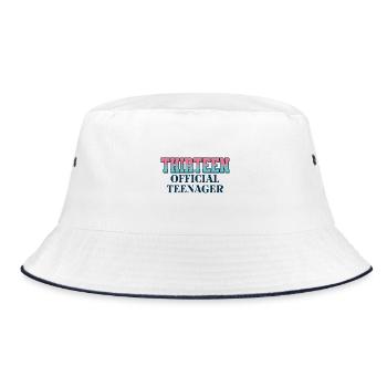 Thirteen Official Teenager 13th Birthday Party - Bucket Hat - white/navy - Front