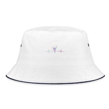 Gymnast With Band Rhythmic Gymnastics - Bucket Hat - white/navy - Front