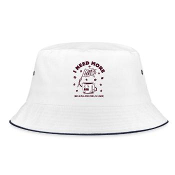 I Need More Coffee - Bucket Hat - white/navy - Front
