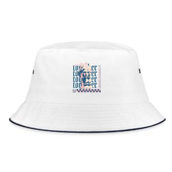Mixed Media Statue - Bucket Hat - Weiß/Navy - Vorne