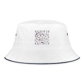 Botanical Flower Garden - Bucket Hat - white/navy - Front