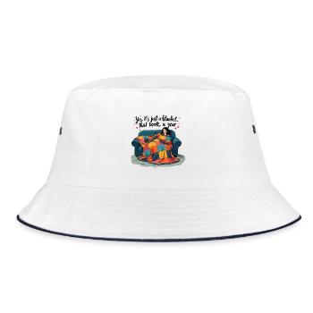 Quilting Sewing - Self-Sewn Blanket - Bucket Hat - white/navy - Front