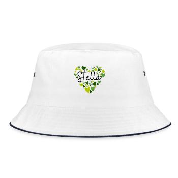 I love Stella hearts in green - Bucket Hat - white/navy - Front