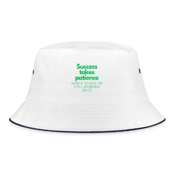 Success Takes Patience - Bucket Hat - white/navy - Front