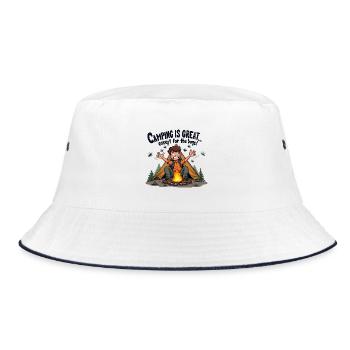 Camping ist großartig bis auf die nervigen Mücken! - Bucket Hat - Weiß/Navy - Vorne