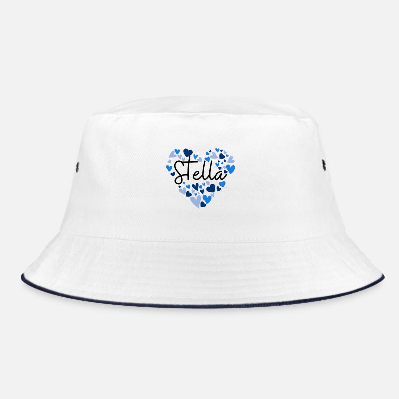I love Stella hearts in blue Bucket Hat