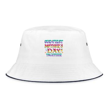 Unser erster Muttertag 2024 gemeinsam Mama & Baby - Bucket Hat - Weiß/Navy - Vorne