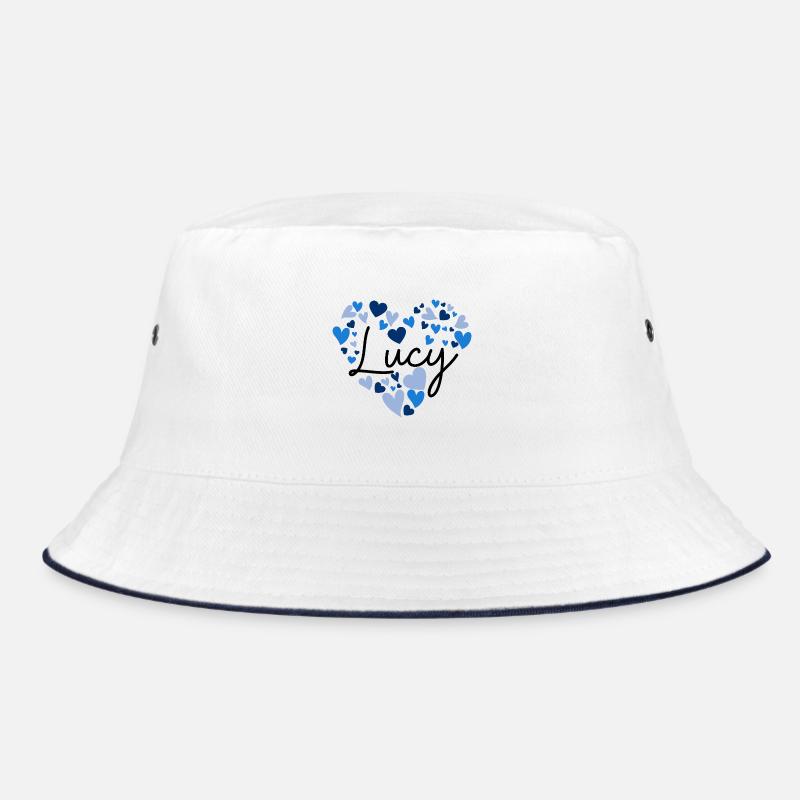 lucy Name Design avec des cœurs bleus en forme de cœur Bob
