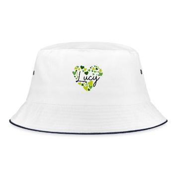lucy Name Design avec des cœurs verts en forme de cœur - Bob - blanc/marine - Devant