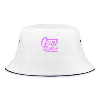 Goal Digger Funny Soccer Player Motivation - Bucket Hat - white/navy - Front