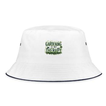 Gardening is My Therapy – Nature & Relaxation - Bucket Hat - white/navy - Front