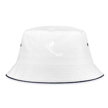Funny Cycling Shift Vibe Adventurous Rider Hub - Bucket Hat - white/navy - Front