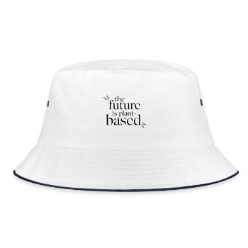The Future is Plant-Based – Vegan & Sustainable - Bucket Hat - white/navy - Front