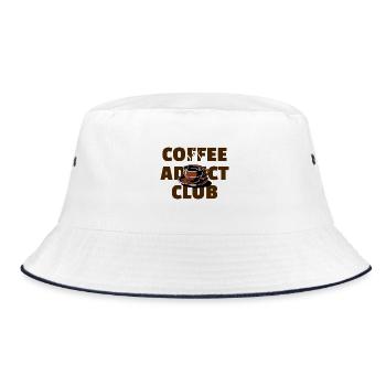 Coffee Addict Club - Fun Coffee Design - Bucket Hat - white/navy - Front