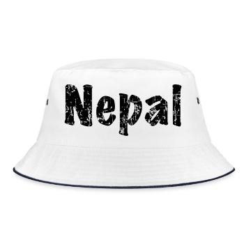 Nepal - Bucket Hat - Weiß/Navy - Vorne