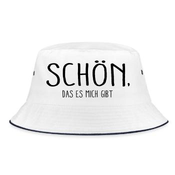 Schön das es mich gibt - Bucket Hat - Weiß/Navy - Vorne