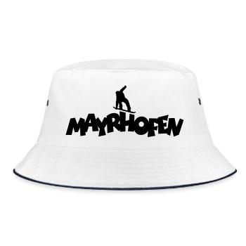 Mayrhofen Snowboard Snowboarder Snowboarding - Bucket Hat - Weiß/Navy - Vorne