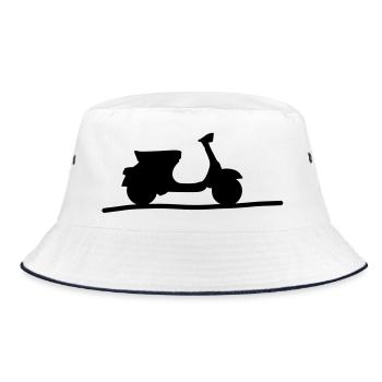 Roller - Bucket Hat - Weiß/Navy - Vorne
