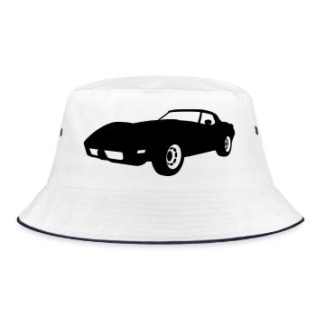 US Classic Car Corvette - Bucket Hat - white/navy - Front