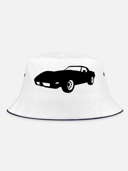 US Classic Car Corvette - Bucket Hat - white/navy - Front