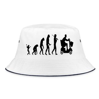 Mobility scooter evolution of disabled people # - Bucket Hat - white/navy - Front