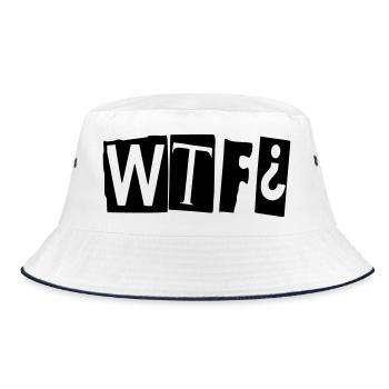 wtf - Bucket Hat - white/navy - Front