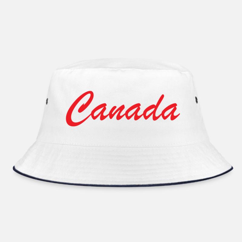 Canada Script Lettering Red Bucket Hat
